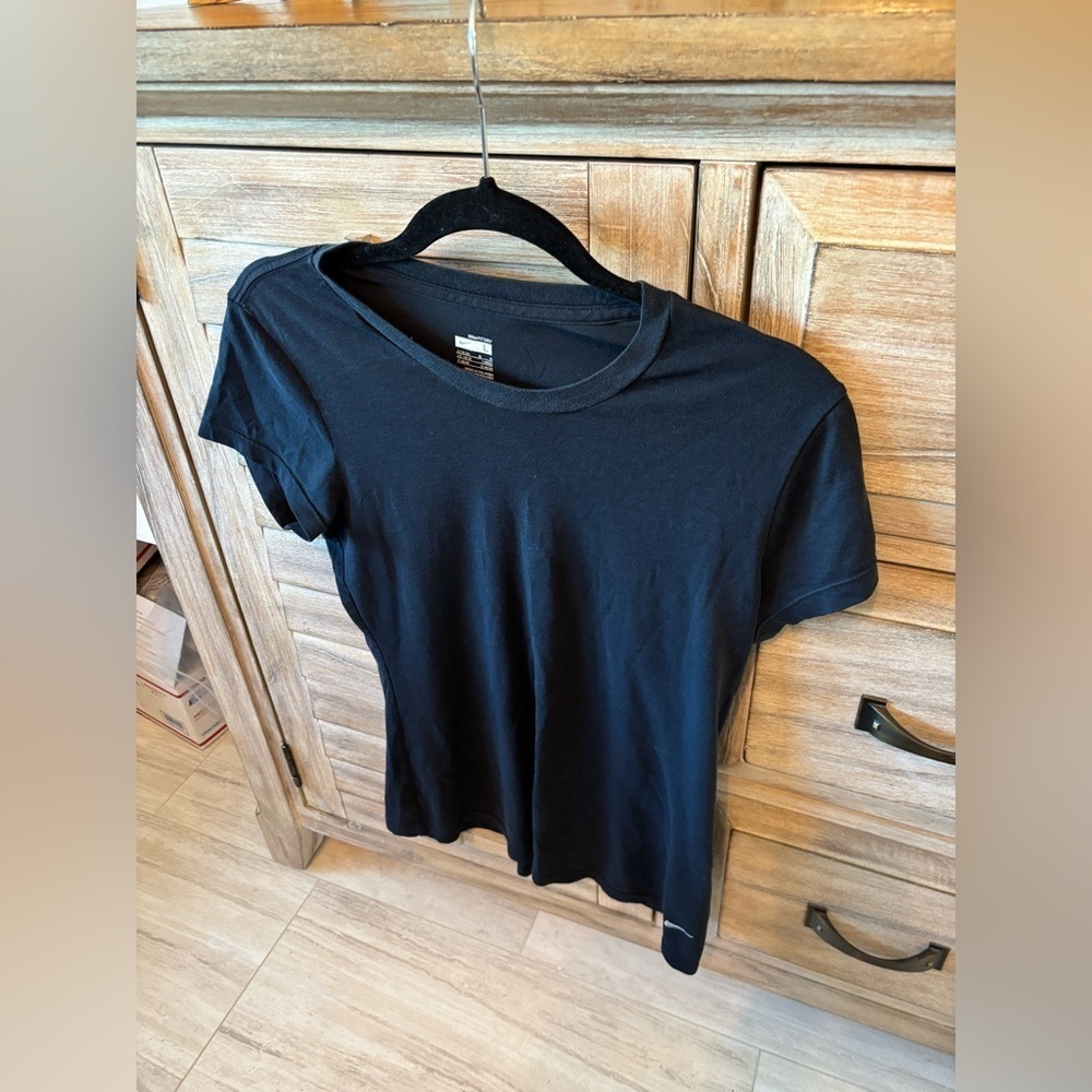 Nike Shirt Womens Size Large Black Running Dri Fit